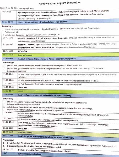 w Uniwersytecie Gdańskim odbyło się bardzo ciekawe i konstruktywne spotkanie dotyczące systemu Ochrony Zdrowia, czy jak ktoś woli Służby Zdrowia.