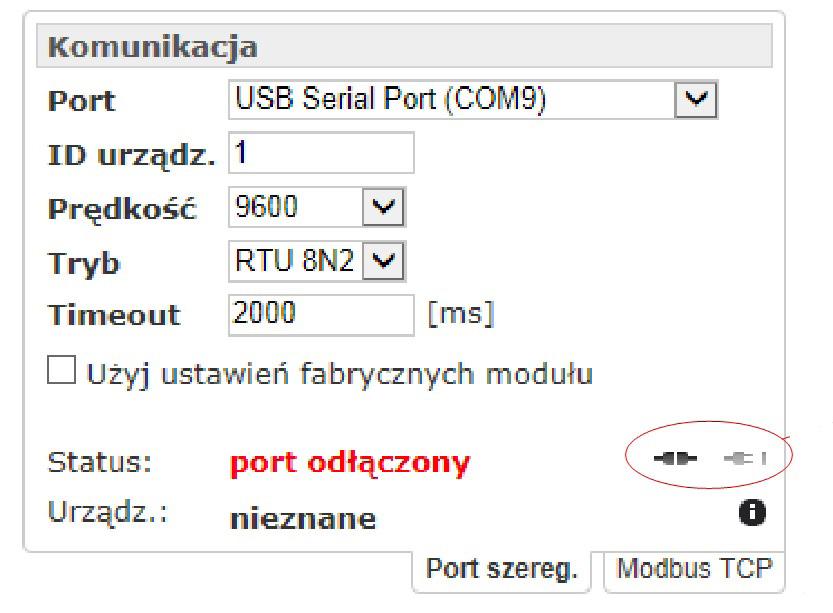 Połącz/Rozłącz Rys. 9. Nawiązywanie połączenia z miernikiem N21 5.3.