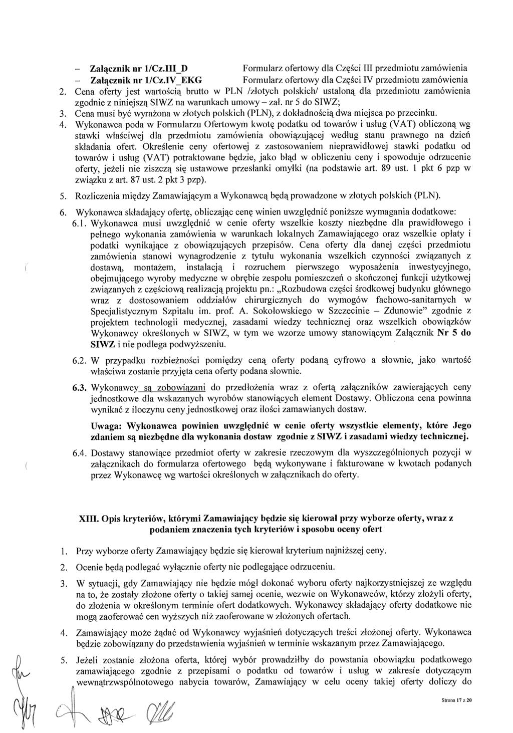 Za łącznik nr 1/Cz.III_D Formularz ofertowy dla Cz ęści III przedmiotu zamówienia Za łącznik nr 1/Cz.