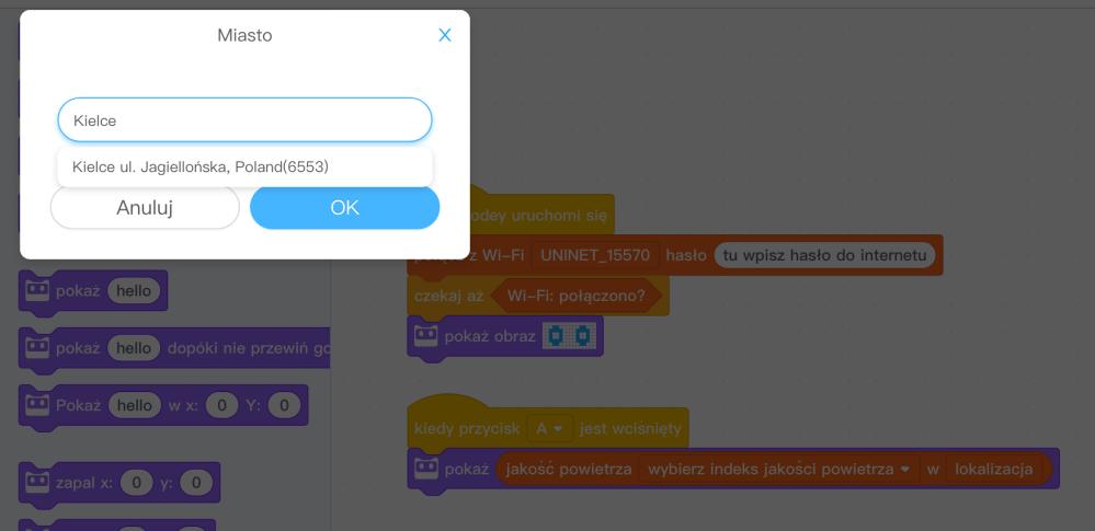 zależeć ilość dostępnych parametrów jakości powietrza.