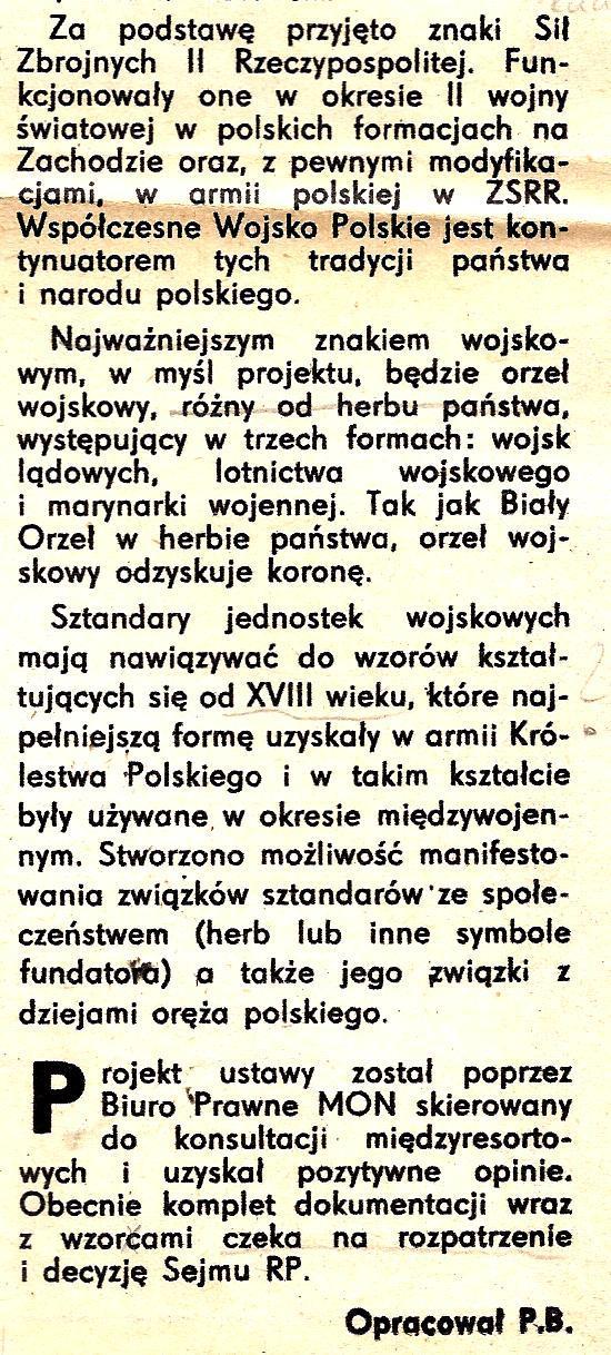 Do druku podał Maestro Szymon Kobyliński- który uczestniczył zaledwie w pierwszej fazie prac zespołu ekspertów. Sz. Kobyliński nie wiedział iż w pracach Zespołu Ekspertów MON nie brali udziału prof.