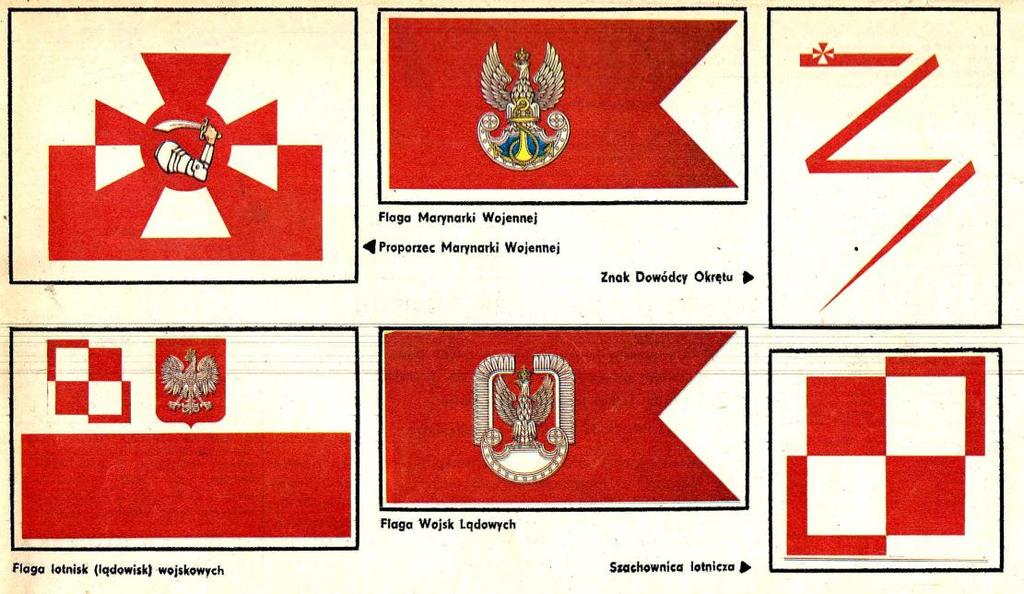 Fragment barwnej planszy z wzorem projektu proporca marynarki Wojennej RP Obydwie wyżej wymienione publikacji spowodowały protesty nie tylko przeciw zmianie wzoru proporca dziobowego, ale także i