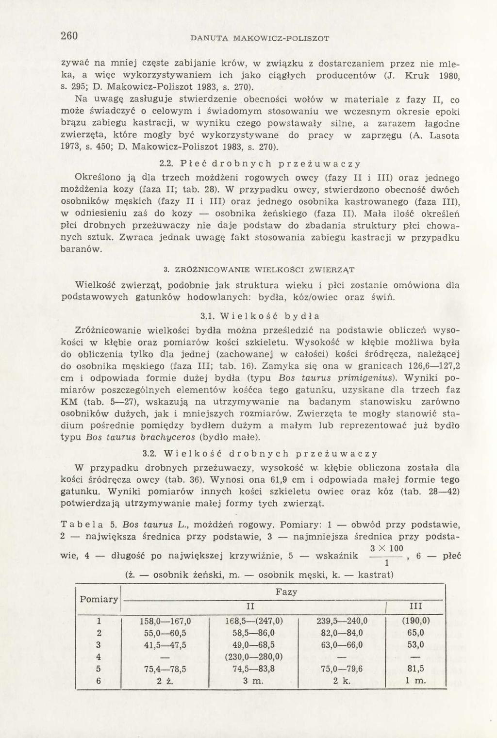 260 DANUTA MAKOWICZ-POLISZOT zywać na mniej częste zabijanie krów, w związku z dostarczaniem przez nie mleka, a więc wykorzystywaniem ich jako ciągłych producentów (J. Kruk 1980, s. 295; D.