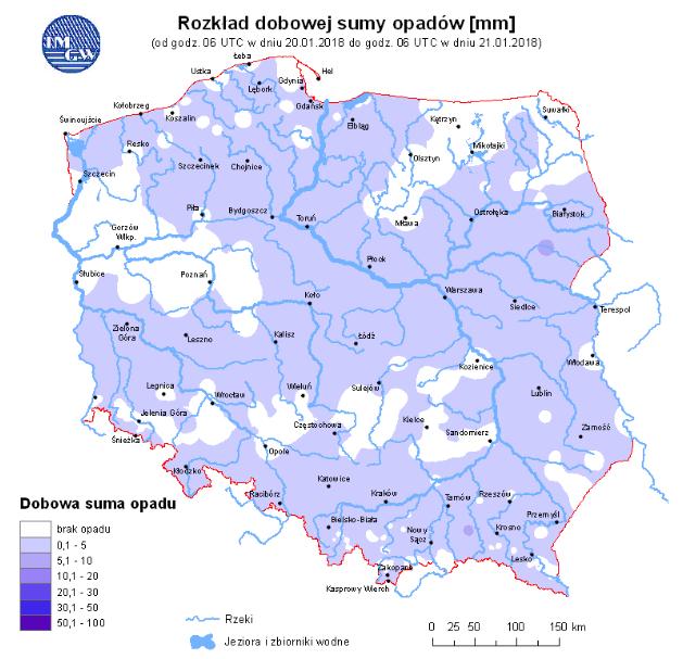 wody w rzekach Rozkład