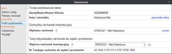 3. PROFIL UŻYTKOWNIKA 3.1. PODSTAWOWE DANE OSOBOWE W obszarze widocznym na Rys. 256.