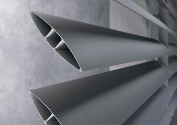 Właściwości: Konstrukcja wykonana z ekstrudowanego aluminium Eliptyczne pióra o szerokości 300 mm Opcja montażu modułowego Możliwość zmiany kąta nachylenia piór 0-100 Sterowanie za pomocą silnika