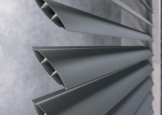 Właściwości: Konstrukcja wykonana z ekstrudowanego aluminium dwa typy piór o szerokości 210 mm: Pióro typu A przeznaczone do płaszczyzn poziomych (zadaszenia, świetliki dachowe).