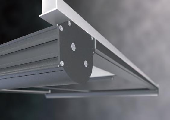 Właściwości: Konstrukcja z ekstrudowanego aluminium System dwukasetowy Dwa silniki z wbudowanymi czujnikami przeciążeniowymi Montaż wewnętrzny Szeroka gama tkanin Możliwość zastosowania jednej
