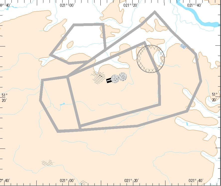 VISUAL OPERATION CHART FIS WARSZAWA 119.450 AIRSPACE: FIS KRAKÓW 119.275 MATZ EPRA A: 600m-2000m MATZ EPRA B: 460m-2000m AD ELEV 190 RADOM APPROACH 128.