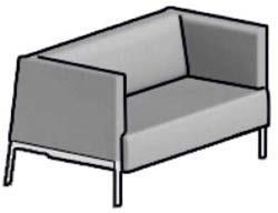 5) Sofa tapicerowana Wymiary: 120x78x70h [cm] +/-2%, wysokość siedziska 41cm, głębokość siedziska 50cm - 2 szt.
