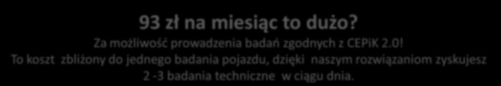 Za możliwość prowadzenia badań zgodnych z CEPiK 2.0!