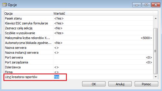 1 Ustawienia początkowe MS SQL Server Report Builder Aby projektowanie raportów możliwe było z narzędziem MS SQL Server Report