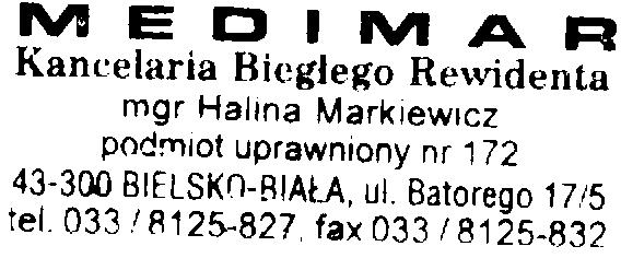 objaœnienia za rok obrotowy Sprawozdanie Zarz¹du z dzia³alnoœci Grupy Kapita³owej w roku obrotowym H;:j;;;;;' ~i~~'" kluczowy bieg³y rewident nr ewidencyjny 240 l MEDIMAR Kancelaria Bieg³ego