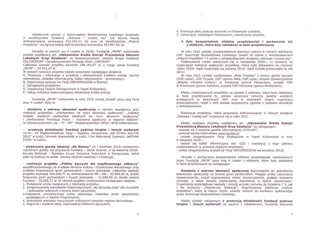 Ostatecznie umowy z Samorzadem Województwa Lódzkiego podpisalo 5 beneficjentów dzialania "Odnowa i rozwój wsi" (na laczna kwote dofinansowania wynoszaca 933.