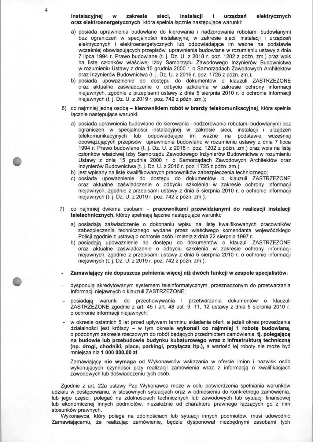 instalacyjnej w zakresie sieci, instalacji i urzadzeh elektrycznych oraz elektroenergetycznych, ktbra spefnia facznie nastepuja.