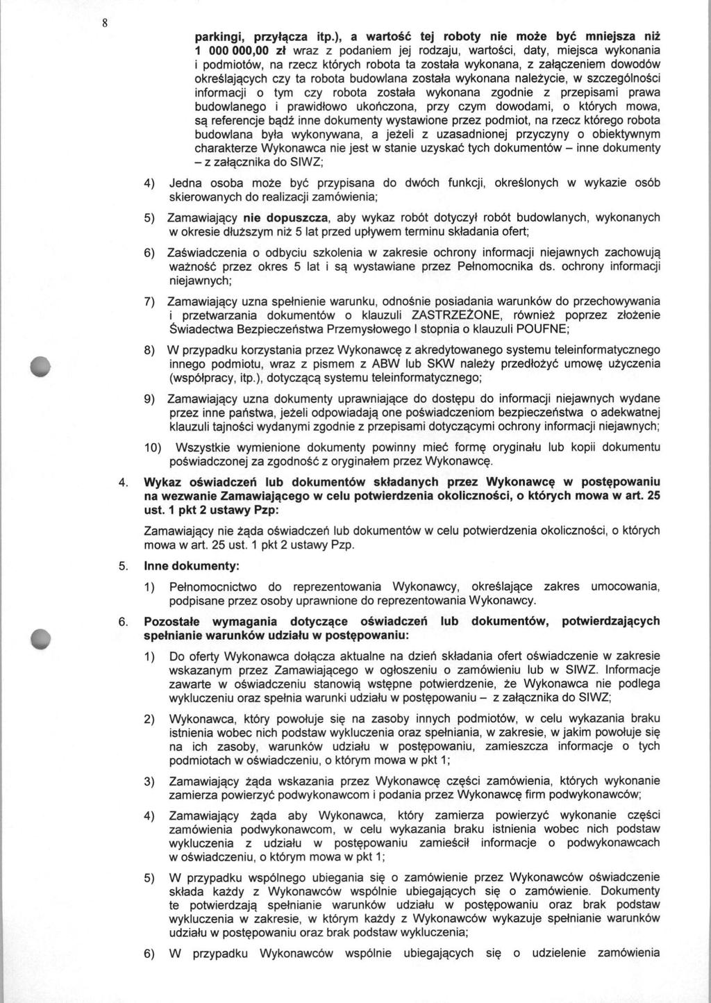 parkingi, przylacza itp.