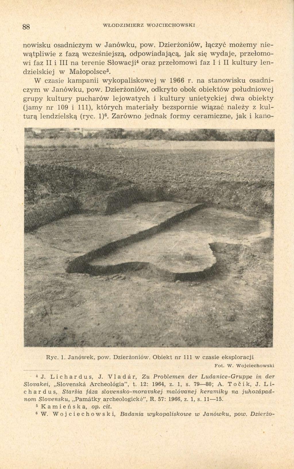 88 WŁODZIMIERZ WOJCIECHOWSKI nowisku osadniczym w Janówku, pow.