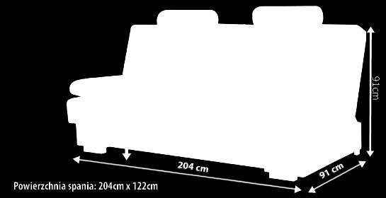 Wymiary: Szerokość: 204 cm Wysokość: - cm Głębokość: 91 cm Długość powierzchni spania: 204 cm Szerokość powierzchni