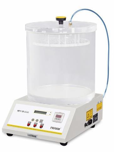 Tester szczelności opakowań metodą bąbelkową model MFY-01 Tester MFY-01 służy do oceny szczelności opakowań elastycznych w przemyśle spożywczym, farmaceutycznym, środków chemii gospodarczej i innych.