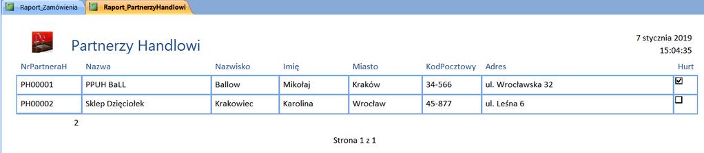 Wybierz dowolne Autoformatowanie. Ustawienia strony -> Pozioma Zawęź kolumny tak, aby szerokość wydruku raportu mieściła się na jednej kartce.