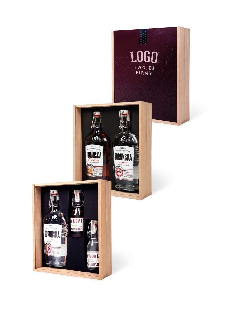 2 x Toruńska 500 ml W DREWNIANEJ SKRZYNCE 83,49 zł Wódka Toruńska to zarówno trunki czyste, jak i gatunkowe, które od wielu pokoleń