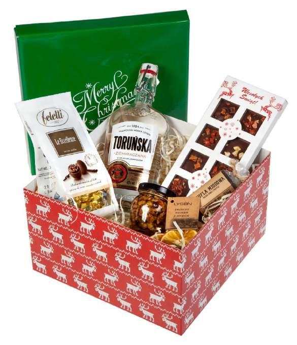 białej czekoladzie z nadzieniem porzeczkowym, 150 g Trufle czekoladowe Excelcium, 40 g 89,00 zł Wymiary zestawu: 250x250x150 mm
