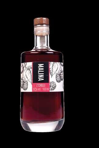 MALINA Z CHILLI 32% vol., 500 ml Słodycz maliny przełamana charakterem papryczki chilli.