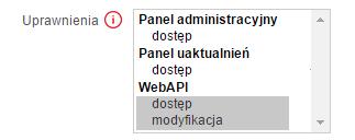 Konfiguracja SoteShop 1. Włączenie usługi WebAPI (Konfiguracja ->Konfiguracja modułów -> API). 2.