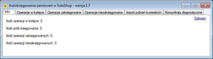 Podgląd działania rozszerzenia W oknie podglądu pluginu możemy śledzić aktywność procesu księgowania w sklepie internetowym.