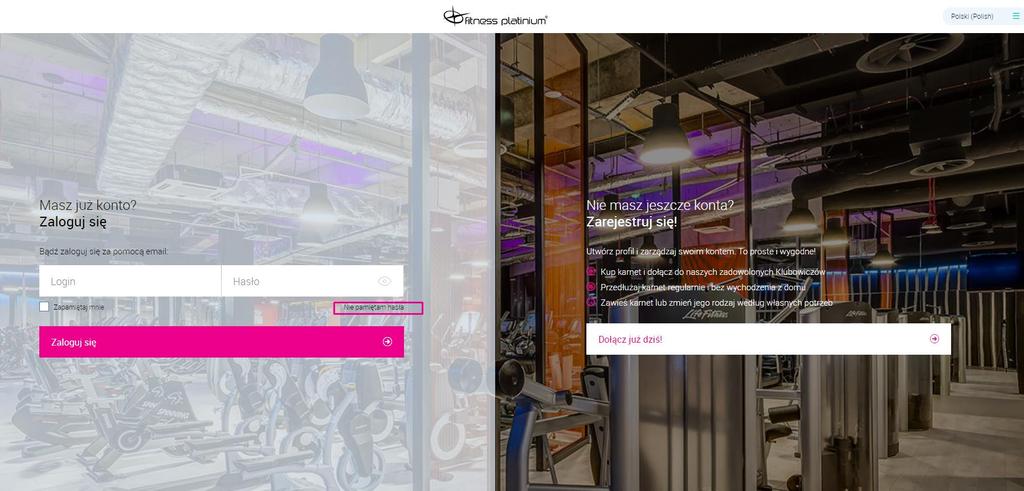 hasło i kliknij przycisk ZALOGUJ SIĘ. 3. Nie pamiętasz hasła?