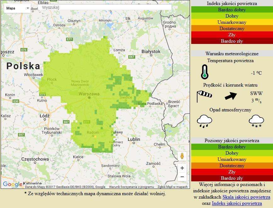 [w µg/m 3 ] na automatycznych stacjach