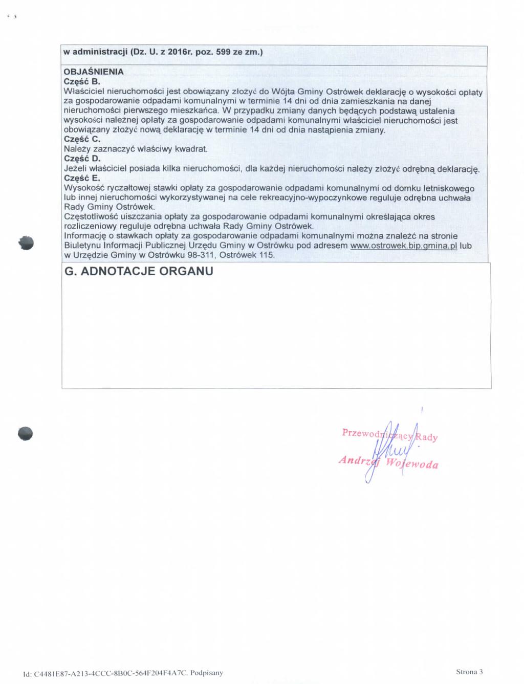 w administracji (Dz. U. z 2016r. poz. 599 ze zm.) OBJASNIENIA Cz?sc B.
