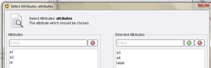 Transformations -> Selection -> Select Attributes).