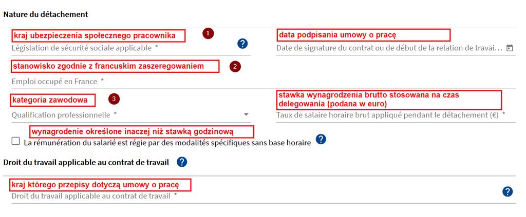 d) Pracownicy - Niniejszy załącznik uzupełnia pracodawca zatrudniający pracownika delegowanego do Francji, bez względu na to, czy jest obywatelem kraju należącego do Unii Europejskiej czy innego
