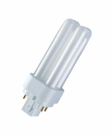 DULUX D/E 18 W/840 OSRAM DULUX D/E Świetlówki jednotrzonkowe (CFLni), 2 rurki, trzonek 4-pinowy, do stateczników elektronicznych Obszar zastosowań _ Biura, budynki publiczne _ Sklepy _ Supermarkety i