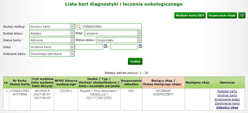 Filtr domyślnie jest ustawiony na rok bieżący. W przypadku wyboru roku poprzedniego użytkownikowi zostanie wyświetlone ostrzeżenie: UWAGA: Wybrany rok nie jest rokiem bieżącym.