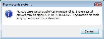 Kliknij przycisk Tak, aby potwierdzić "Przywracanie systemu". System operacyjny przywraca ustawienia do punktu przed instalacją usługi IIS.