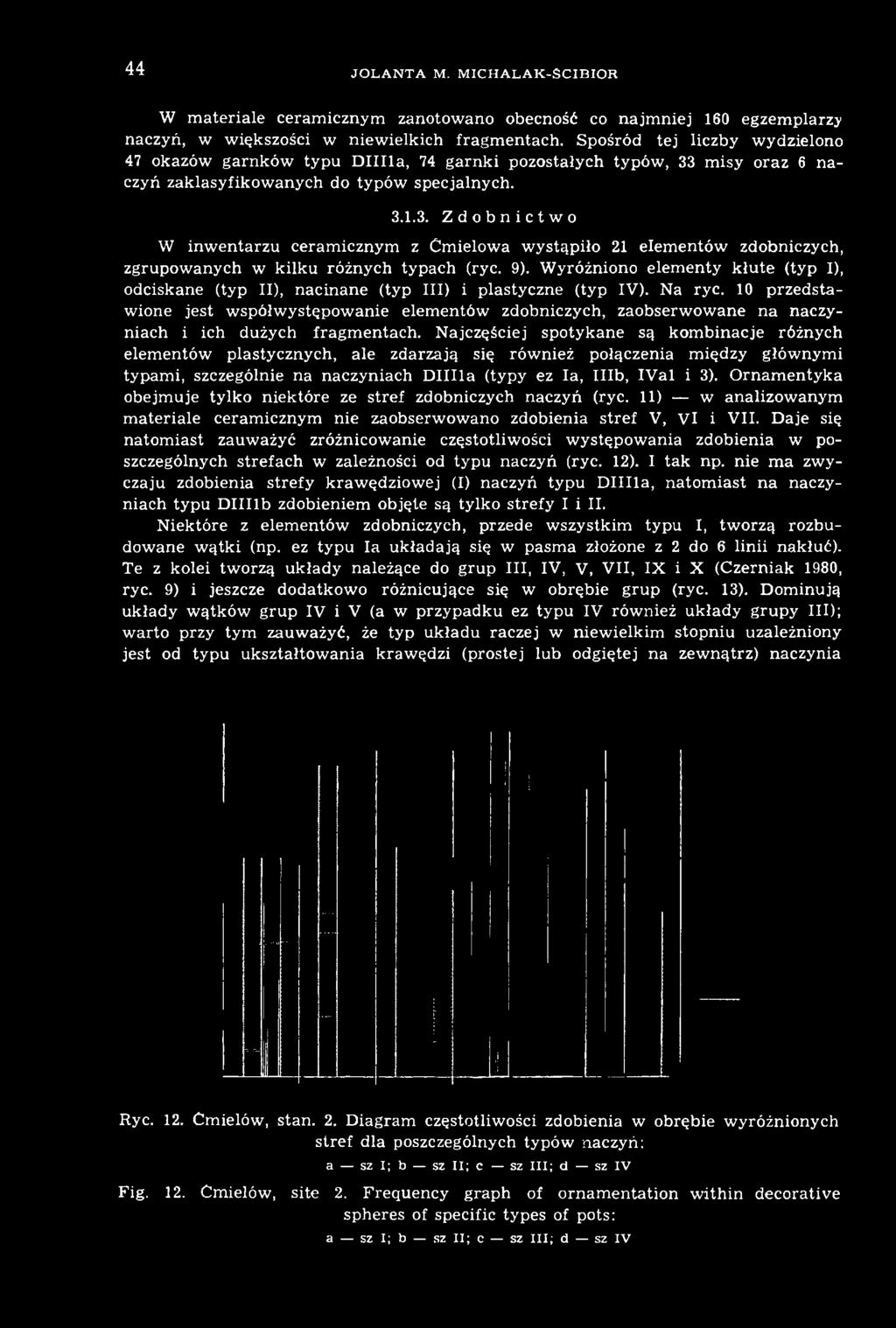 10 przedstawione jest współwystępowanie elementów zdobniczych, zaobserwowane na naczyniach i ich dużych fragmentach.