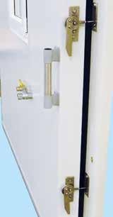 Dostosowana do technologii wykonania ścian Próg do zabetonowania Okucia: Renomowanej francuskiej firmy FERMOD Prowadnica unosząca skrzydło drzwiowe podczas otwierania Dociski montowane w posadzce