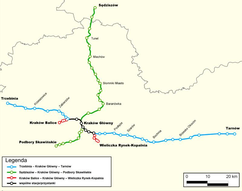 35 Mapa Szybkiej Kolei Aglomeracyjnej w