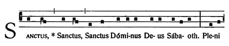 M. Sławecki Interpretacja a dyrygentura śpiewu gregoriańskiego 125 Rytm w tak potraktowanym słowie sanctus, rozpoczynającym się po pauzie (sylaba san-), ogniskuje się na kadencji (sylaba -ctus),