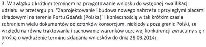 We should like to present our Concern in the above mentioned proceedings, which requires the cooperation of a few companies having their registered offices both in Poland and in Europe, which