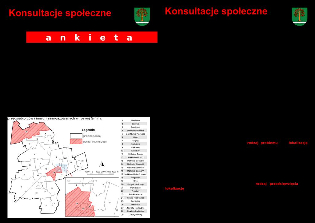 Program Rewitalizacji dla Gminy Małkinia Górna na lata 2016-2022 Ryc. 29. Skan ankiety przeprowadzanej w ramach konsultacji społecznych w dniach 13 18 lipca 2017.