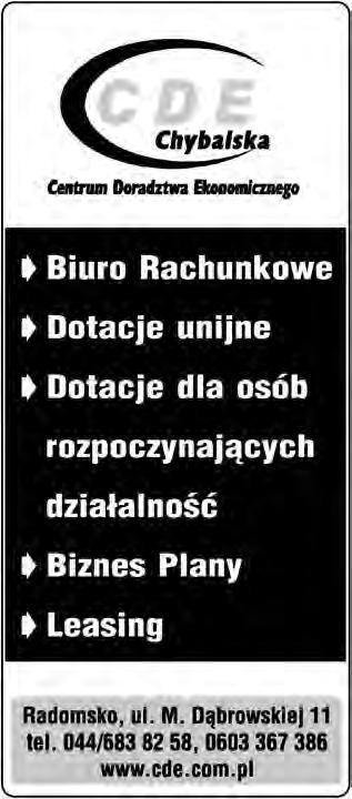 514 717 660, 691 967 309 Kompleksowe sprz¹tanie domów i mieszkañ, tel. 500 588 481 Biuro Rachunkowe, tel. 606 740 419 Bramy gara owe, automatyka, systemy prze³adunkowe. Producent TOTMAN, ul.