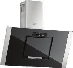 system zasysania oparów Praca jako wyciąg lub pochłaniacz Wymiary: 81,9-108,4x60x34,6 cm Kolor: Czarne szkło + Inox / Białe szkło + Inox Produkt dostępny od kwietnia 2019r.