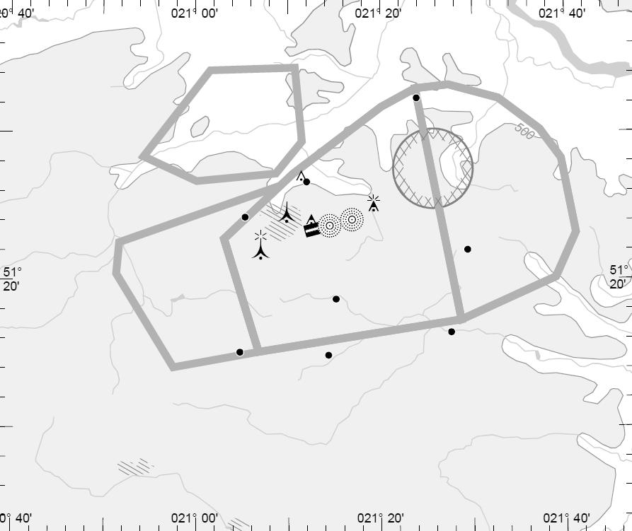 VISUAL OPERATION CHART FIS WARSZAWA 119.450 FIS KRAKÓW 119.275 MATZ EPRA A: GND-1050m AIRSPACE: MATZ EPRA B: 610m-1050m AD ELEV 190 RADOM APPROACH 128.