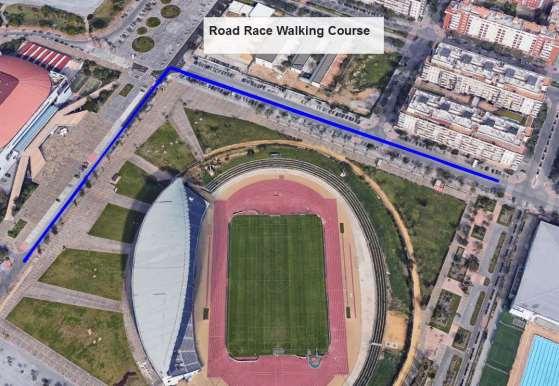 stadionie w Torremolinos Trasa chodu: Runda