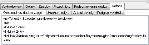 Zapisanie notatki Notatki zapisywane są automatycznie, natomiast wprowadzone zmiany, w razie potrzeby można anulować za pomocą przycisku Anuluj Edycję.