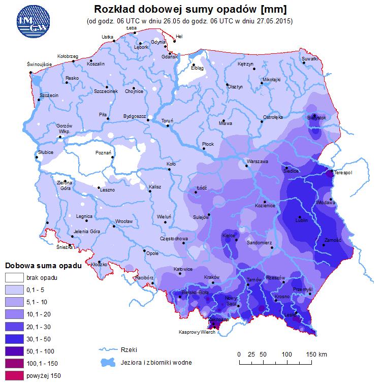 opadowych oraz zwiększonym odpływem ze