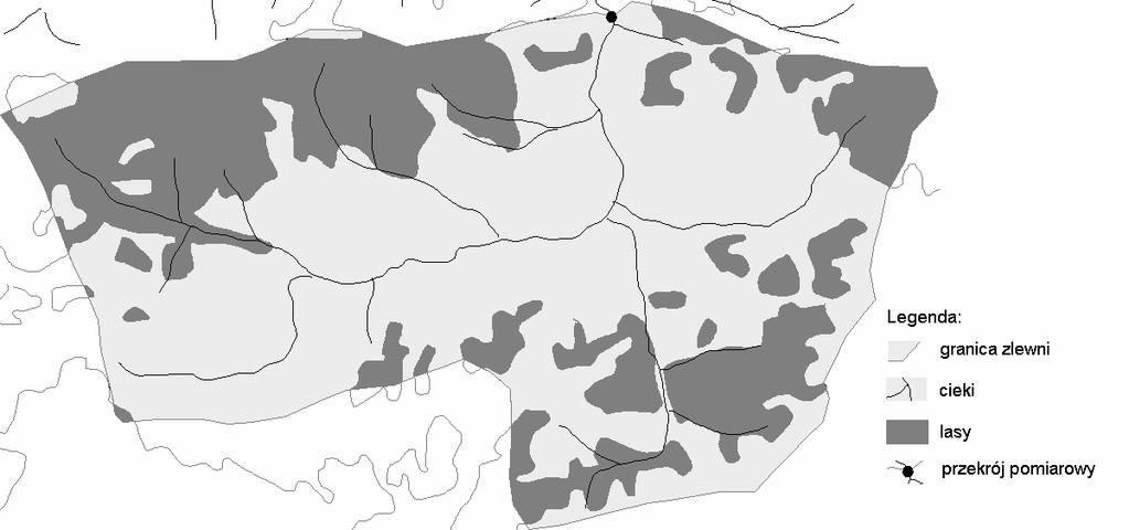 spadek dna potoku w dolnym biegu ( I ), 0,01 [ - ] Zlewnia potoku Krzczonowskiego położona jest w zachodniej części Karpat Zewnętrznych w grupie Beskidu Makowskiego.